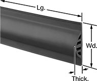 Image of Product. Front orientation. Contains Annotated. Surface Guards. Raised-Bulb-Profile Surface Guards, Style 4.