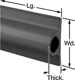 Image of Product. Front orientation. Contains Annotated. Surface Guards. Raised-Bulb-Profile Surface Guards, Style 5.