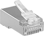Image of Product. Front orientation. RJ45 Connectors. Shielded Crimp-On RJ45 Connectors.
