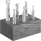 Image of Product. Front orientation. End Mills. High-Speed Steel Square End Mill Sets with Two Milling Ends.