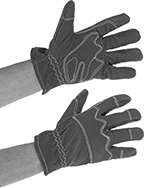 Image of ProductInUse. Open Cuff. Front orientation. Gloves. Cold- and Arc-Flash-Protection Gloves, Goatskin Leather, 9 1/2" Long.