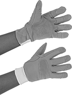 Image of ProductInUse. Knit Cuff. Front orientation. Gloves. Cold- and Arc-Flash-Protection Gloves, Goatskin Leather, 12" Long.