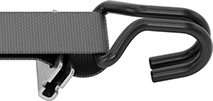 Image of ProductInUse. Slip-On Hook (Shown Installed). Side1 orientation. Webbing Hooks. Wire Hooks, Slip On.