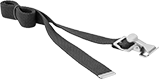 Image of Product. Front orientation. Cinching Straps. Cinching Straps, Nickel-Plated Steel Spring-Loaded Clamp Buckle.