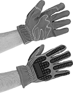Image of ProductInUse. Front orientation. Gloves. Heavy Duty Arc-Flash-Protection Gloves.