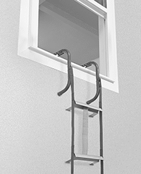 Image of ProductInUse. Front orientation. Ladders. Escape Ladders.