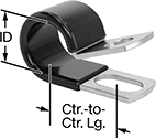 Image of Product. Front orientation. Contains Annotated. Loop Clamps. Vibration-Damping Loop Clamps, Vinyl Plastic Cushion.
