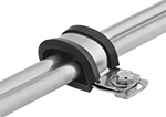 Image of ProductInUse. Front orientation. Loop Clamps. Multiline Vibration-Damping Loop Clamps .