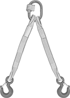 Image of Product. Front orientation. Slings. Web Slings with Hooks, 2 Legs.
