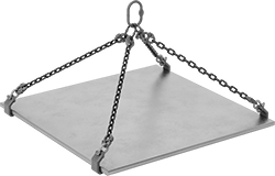 Image of ProductInUse. Shown with Chain Sling (Not Included). Front orientation. Hooks. For Lifting Plates, For Lifting, Eye.