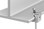 Image of ProductInUse. Front orientation. Beam Clamps. Beam Clamps for Threaded Rods, Style E.