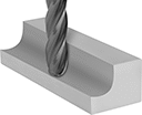 Image of ProductInUse. Ball Cut Style. Front orientation. Ball Cut Style. Cobalt Steel Ball End Mills.