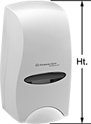 Image of Product. Front orientation. Contains Annotated. Hand Sanitizer Dispensers. Kimberly-Clark Cartridge Hand Sanitizer Dispensers.