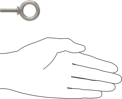 Image of Product. Side1 orientation. Contains SizingReference. 316 Stainless Steel Eyebolt, with Shoulder-for Lifting, 1/4"-20 Thread Size, 1" Thread Length .