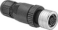 Image of Product. Front orientation. Metric Circular Connectors. Quick-Connect M12 Connectors, Sockets, Unshielded.