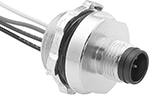 Image of Product. Front orientation. Metric Circular Connectors. Quick-Connect M12 Connectors, Male Receptacles, Unshielded.