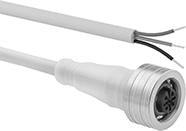 Image of Product. M12 Socket × Wire Leads. Front orientation. Metric Circular Cords. Quick-Connect M12 Cords, M12 Socket × Wire Leads.