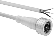Image of Product. M12 Plug × Wire Leads. Front orientation. Metric Circular Cords. Quick-Connect M12 Cords, M12 Plug × Wire Leads.