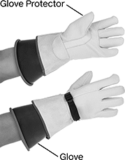 Image of ProductInUse. Front orientation. Contains Annotated. Gloves. Electrical-Protection Glove Kits.