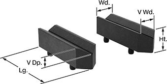 Image of Product. Fixed with Multiple Studs. Front orientation. Contains Annotated. V-Blocks. Multiple Studs, Fixed.