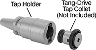 Image of System. Front orientation. Exploded view. Contains Annotated. Tap Collet Holders. BT Taper Compensating Tap Collet Holders .