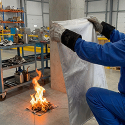 Image of ProductInUse. Front orientation. Fire Blankets.