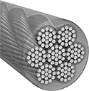 Image of Product. Front orientation. Wire Rope. Extra-Flexible Coated Wire Rope.