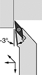 Image of Specification. Front orientation. Contains Annotated. Lathe Tool Insert Holders. Turning Lathe Tool Insert Holders, SVJC Insert Holder.