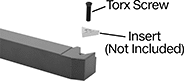 Image of System. Front orientation. Contains Annotated. Lathe Tool Insert Holders. Turning Lathe Tool Insert Holders, STGC Insert Holder.