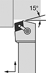 Image of Specification. Front orientation. Contains Annotated. Lathe Tool Insert Holders. Turning Lathe Tool Insert Holders, MCKN Insert Holder.