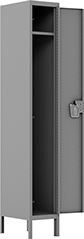 Image of Product. Front orientation. 6 ft. High. Assembly-Required Lockers, 1 Locker Down, 1 Locker Across.