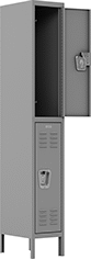 Image of Product. Front orientation. 6 ft. High. Assembly-Required Lockers, 1 Locker Across, 2 Lockers Down.