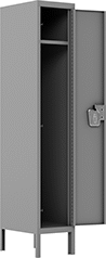 Image of Product. Front orientation. 5 ft. High. Assembly-Required Lockers, 1 Locker Across, 1 Locker Down.