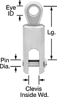 Image of Product. Front orientation. Contains Annotated. Swivels. Eye-to-Clevis Ball Bearing Swivels—Not for Lifting.