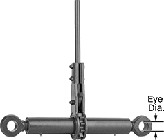 Image of Product. Front orientation. Contains Annotated. Load Binders. Ratchet Load Binders, With Eye Fittings.