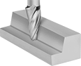 Image of ProductInUse. Tapered Cut Style. Front orientation. Tapered Cut Style. High-Speed Steel Tapered Square End Mills.