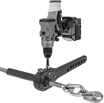 Image of ProductInUse. Front orientation. Load Binders. Easy-Tighten Drill-Powered Load Binders.