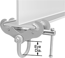Image of ProductInUse. Front orientation. Contains Annotated. Beam Clamps. Beam Clamps for Hooks and Hangers, Style C.