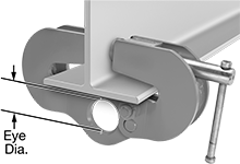 Image of ProductInUse. Front orientation. Contains Annotated. Beam Clamps. Beam Clamps for Hooks and Hangers, Style D.