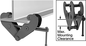 Image of ProductInUse. Front orientation. Contains Annotated. Beam Clamps. Beam Clamps for Hooks and Hangers, Style B.