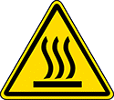 Image of Product. Front orientation. Labels. Machine and Equipment Operation ISO Labels , Hot Surface Hazard Symbol.
