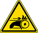 Image of Product. Front orientation. Labels. Machine and Equipment Operation ISO Labels , Fingers And Hand Entanglement Hazard Symbol.