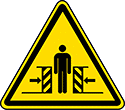 Image of Product. Front orientation. Labels. Machine and Equipment Operation ISO Labels , Crushing Hazard Symbol.