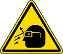 Image of Product. Front orientation. Labels. Machine and Equipment Operation ISO Labels , Eye Hazard Symbol.