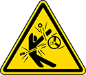 Image of Product. Front orientation. Labels. Machine and Equipment Operation ISO Labels , High-Speed Moving Parts Hazard Symbol.