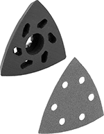 Image of Product. Front orientation. Oscillating Tool Sanding Pads. Oscillating Tool Sanding Pad Kits, For Triangle Sheet.