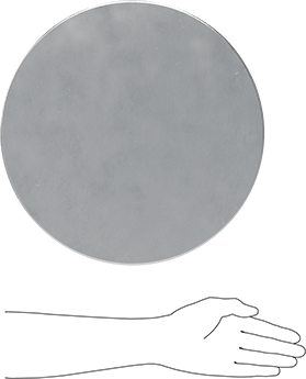 Image of Product. Side1 orientation. Contains SizingReference. Multipurpose 6061 Aluminum Rod, 14" Diameter x 1/2 Foot Long.