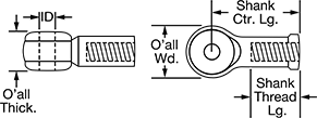 Image of Attribute. Front orientation. Contains Annotated, MultipleImages. Internally Threaded Vibration-Damping Rod End Bolts.