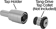 Image of System. Front orientation. Contains Annotated. Tap Collet Holders. Straight-Shank Rigid Tap Collet Holders.