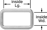 Image of Product. Front orientation. Contains Annotated. Webbing Rings. Rectangular Webbing Rings.